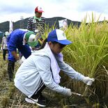 Ｕ字工事と稲刈り楽しむ　JA全農とちぎが体験ツアー　温泉で癒やしも