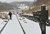 栃木県白く雪化粧した殺生石園地＝23日午後、那須町湯本