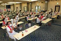 競泳・水沼選手を応援　真岡