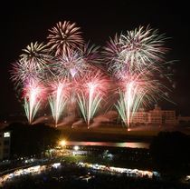 夜空を彩る２万発の大輪　小山の花火