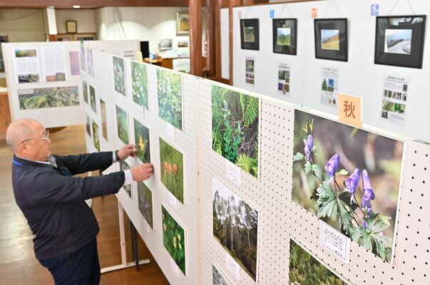 横根高原の動植物を紹介するコーナー