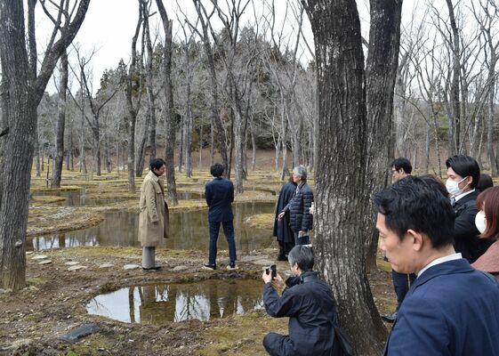 内覧会で紹介された水庭＝那須町