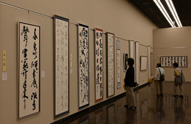 １６４点の作品が並ぶ東日本書展