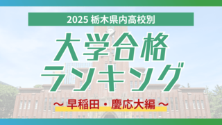 栃木・大学合格者ランキング2025《早大、慶大》宇高に続くのは…合格倍増の私立高と…