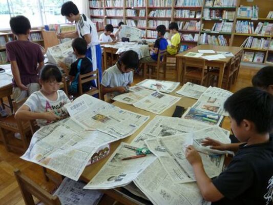 楽しく切り抜き／大田原市宇田川小５年