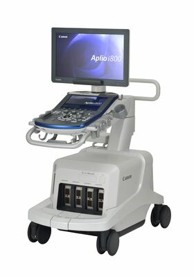 キヤノンメディカルシステムズとオリンパスが開発した内視鏡向け超音波診断装置「Ａｐｌｉｏ　ｉ８００　ＥＵＳ」