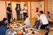 「池錦をめでる会」発足を説明する小林醸造の小林社長（中央）＝８月３０日、大田原市