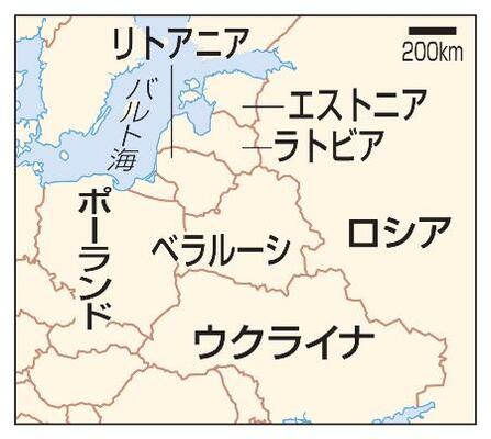 　ウクライナ、ベラルーシ、ロシア、ポーランド、バルト３国