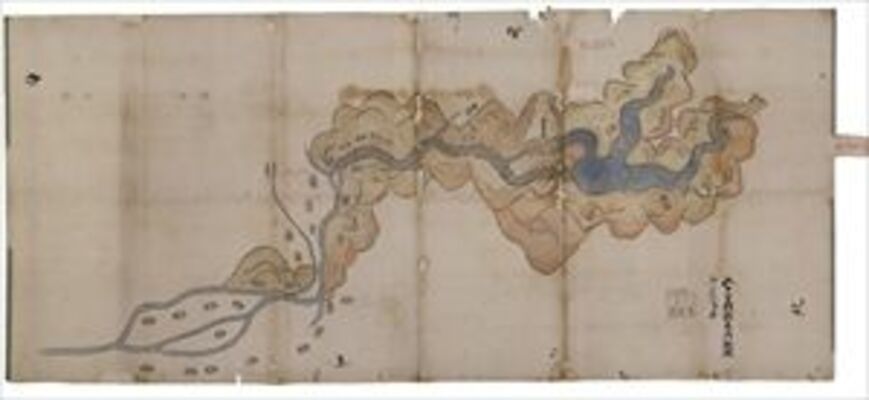 「五十里村湖水御検使御立合絵図」（県立文書館寄託、個人蔵）