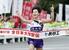 　１位でゴールする駒大のアンカー・山川拓馬＝伊勢神宮
