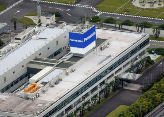 　大阪府門真市のパナソニックホールディングス本社（共同通信社ヘリから）