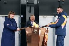 冬季パラリンピックの聖火を採火