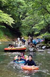 木の俣渓谷で川遊び　那須塩原