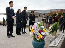 韓国政府関係者が長生炭鉱を視察