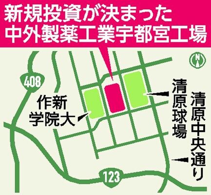 新規投資が決まった中外製薬工業宇都宮工場