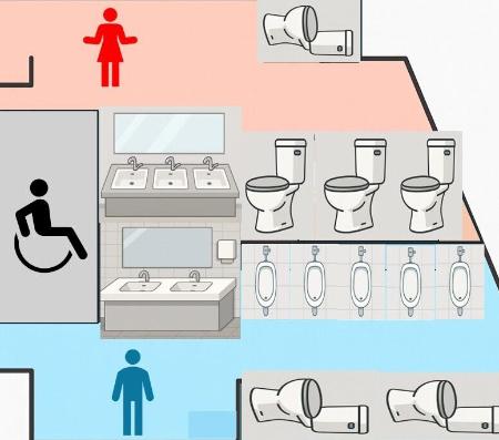 新千歳空港のトイレ配置イラスト