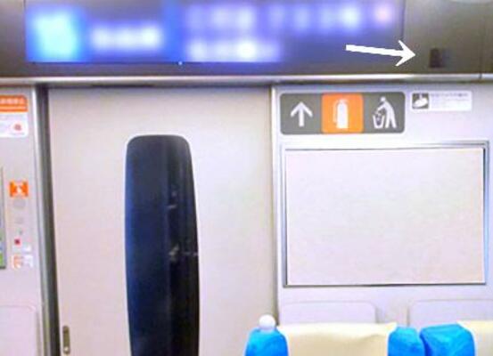 東海道新幹線の車内防犯カメラ(右上)のイメージ(JR東海提供)
