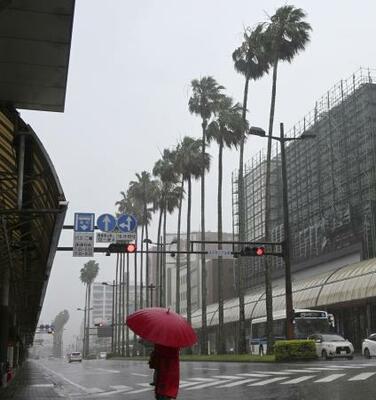 　台風６号が接近した宮崎市内＝２日