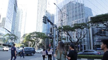 AIを活用しやすいビジネス・プロセス・アウトソーシング(BPO)産業が集まるマニラ首都圏マカティ市=6月30日