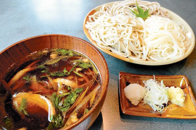 三色そばの風味と鴨汁のだしがよく合います