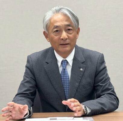 　インタビューに応じるＮＴＴ西日本の北村亮太社長