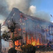 真岡で納屋全焼