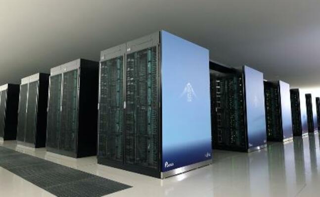 　スーパーコンピューター「富岳」＝２０２１年３月、神戸市の理化学研究所計算科学研究センター