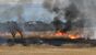 渡良瀬遊水地で発生した火災=27日午後（読者提供）