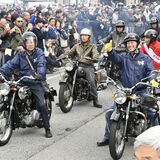 オートバイ「メグロ」愛好家ら集結　那須烏山で「キャノンボール」復元バイクの披露も