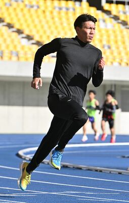 初の五輪代表入りが期待される陸上男子400メートルの佐藤＝１月、カンセキスタジアムとちぎ