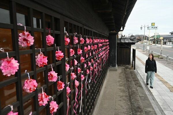 春らしい桜のくす玉が飾られた生沼家