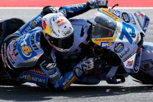 　オートバイの世界選手権シリーズ第１５戦、カタルーニャＧＰでモトＧＰクラスを制したドゥカティのアレックス・マルケス＝７日、モントメロ（ＡＰ＝共同）