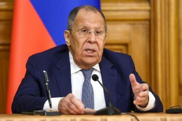 ロシアのラブロフ外相=8月、モスクワ(タス=共同)