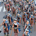 大田原で４年ぶり与一まつり　勇壮に武者行列　５日はＵ字工事も登場