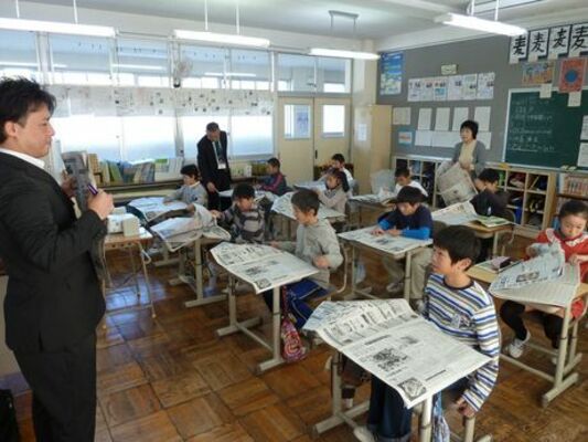 割り付けを練習／佐野市出流原小