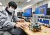大日光・エンジニアリングのキューブサットに搭載される電源システムの試作品＝14日午前、日光市根室