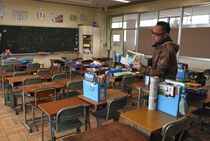 感染防止で休校の清原中央小