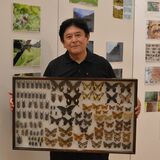 入郷棚田の魅力伝えたい　オーナー・壬生の大垣さん　四季の写真と昆虫標本を展示