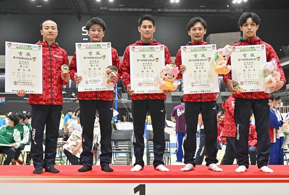 体操成年男子団体総合優勝を果たした栃木県チーム