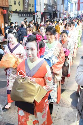 街なかをあでやかに彩った宮魁道中