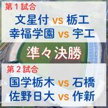 秋季栃木県高校野球大会準々決勝　４強懸けて佐野日大と作新が激突　他３試…