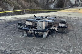 大谷景観公園で火災