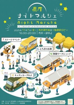 １１月７日開かれる「県庁ナイトマルシェ」のチラシ