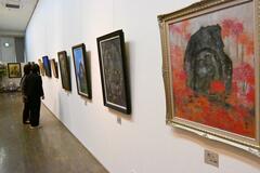 元教員山口さん 日本画の作品展