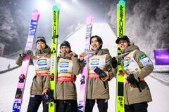 ジャンプ日本が団体初優勝