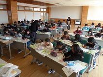 割り付けを練習／那須塩原市槻沢小
