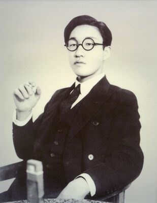 箱石二郎さんの肖像写真。シツイさんの自宅にいつも飾られている
