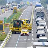 道路工事で仮設分離帯　素早く整備　ネクスコ東日本、渋滞緩和へ東北道で県…