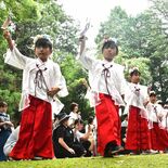 小さな巫女たちが愛らしく豊栄舞　大田原神社、夏越大祓で奉納