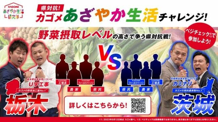 Ｕ字工事とカミナリが熱く語るカゴメの「県対抗！　あざやか生活チャレンジ」の動画の一場面